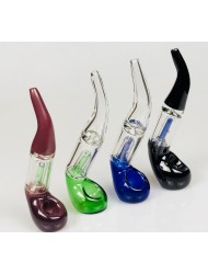 Glass Sherlock Smoking Pipe Assorted Colours 17cm