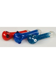 Glass Pipe Marble Effect Assorted Colours 12cm